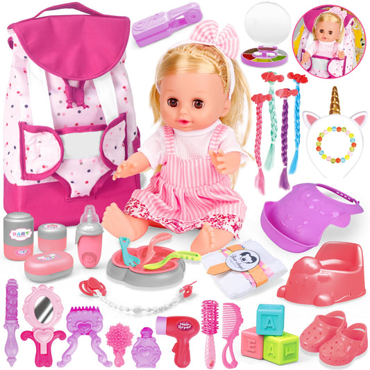 PROOU baby care doll set box, a complete nurturing play kit for imaginative role-play