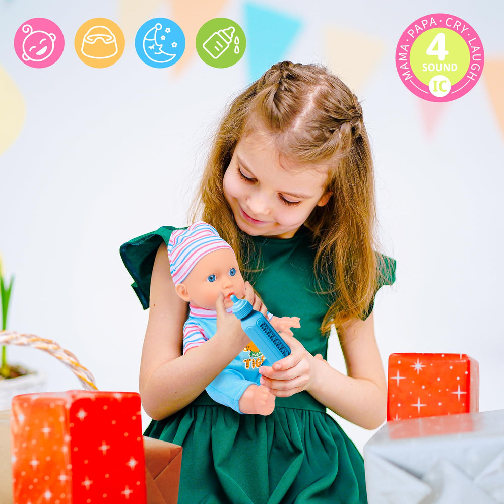 PROOU baby doll thermometer for engaging safety checks during play.