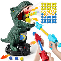Protado dinosaur target glows during play, guiding kids toward fun aiming practice.
