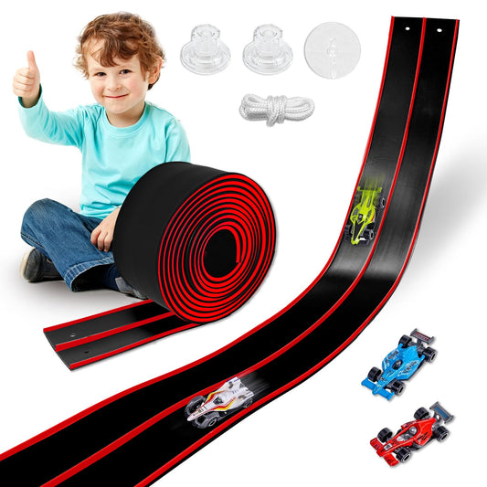 Prtneg flexible race track 15 ft for creative layouts and head-to-head racing.