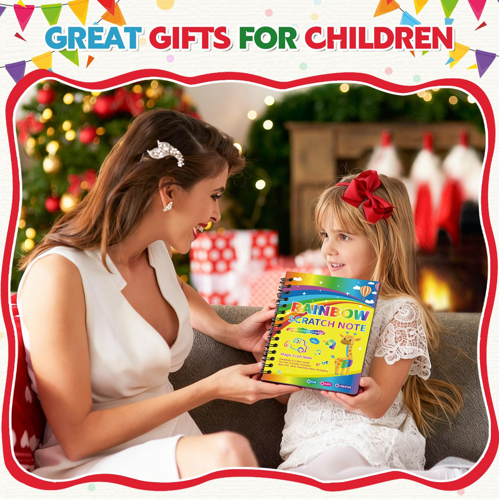 Prudiut rainbow scratch notebooks bundle enhances calm, screen-free creativity.