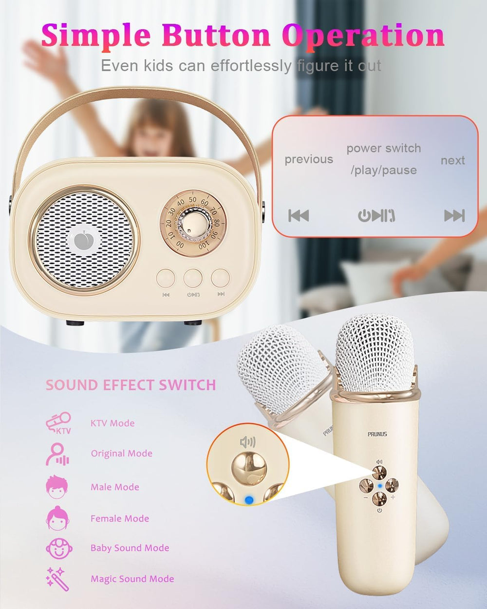 PRUNUS C20 beige compact design for portable parties.