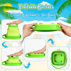 PUBUBLLE mesh beach bag keeps tools organized and sand dry after play.