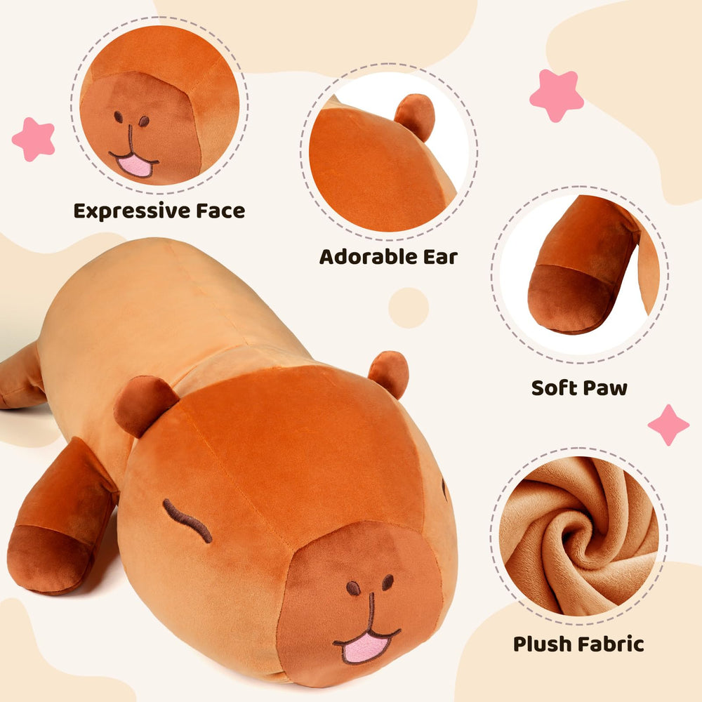 Puffpals Capybara weighted plush soft texture for gentle skin contact