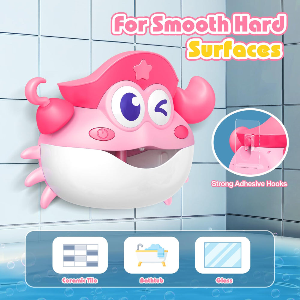 Puidapo adhesive mount secures the bubble machine on tub surfaces
