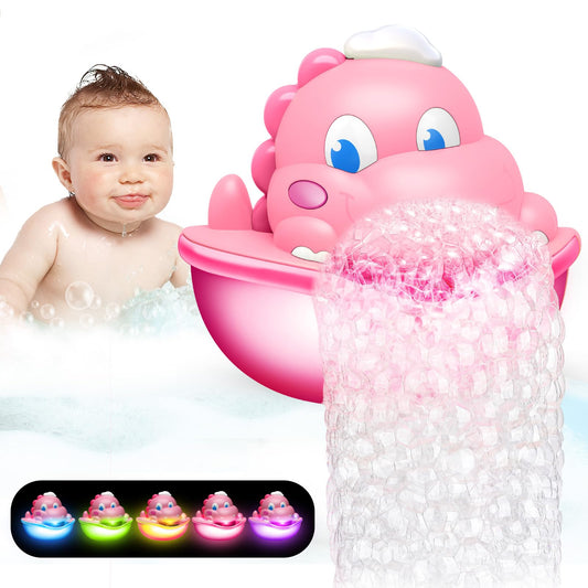 Puidapo bubble toy front view glowing for bath time fun