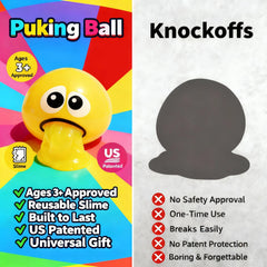 Puking Ball suction and release provide satisfying feedback.