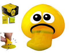 Puking Ball stress ball in hand for focus during tasks.