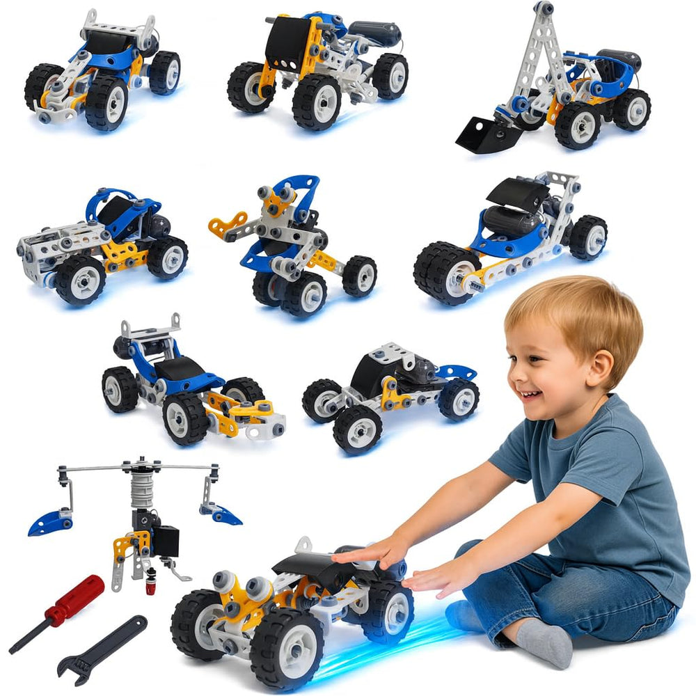 PUKUPIG 10-in-1 motorized building toys model cars for hands-on learning and creativity