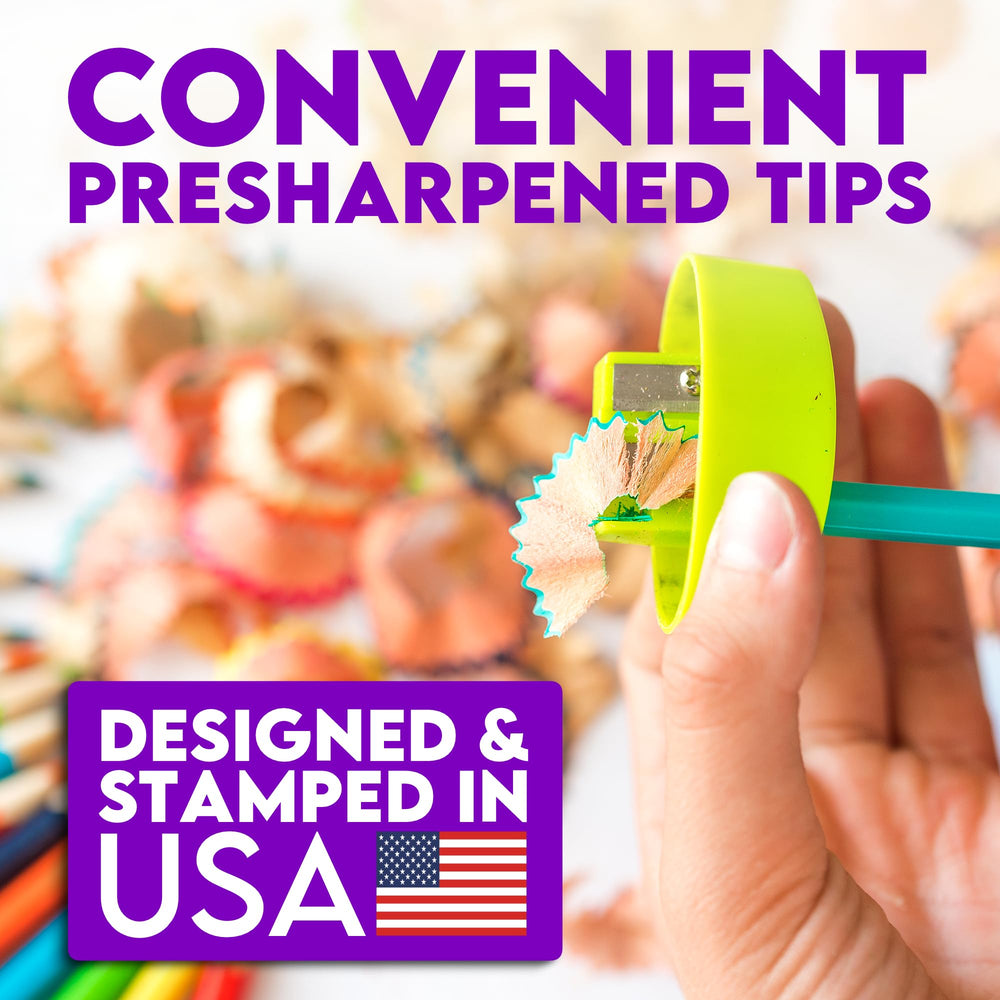 Hexagonal grip provides comfort during long coloring sessions.