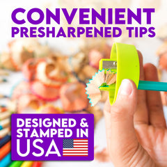 Hexagonal grip provides comfort during long coloring sessions.