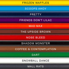 Pun Labs Stranger Colors pre-sharpened pencils reveal vibrant pigments for bold art.