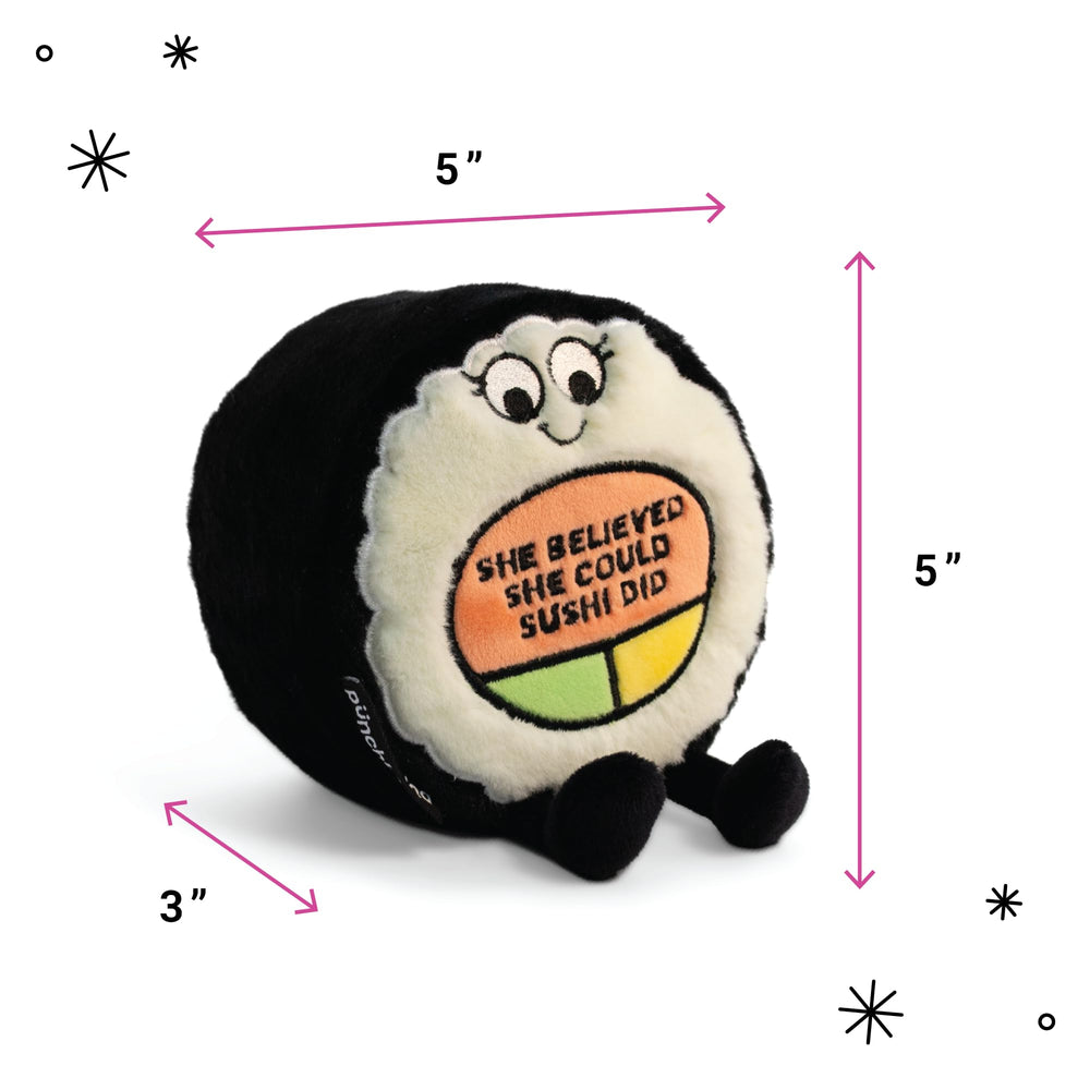 Punchkins punny plushie with embroidered expression adds whimsy to kids’ rooms