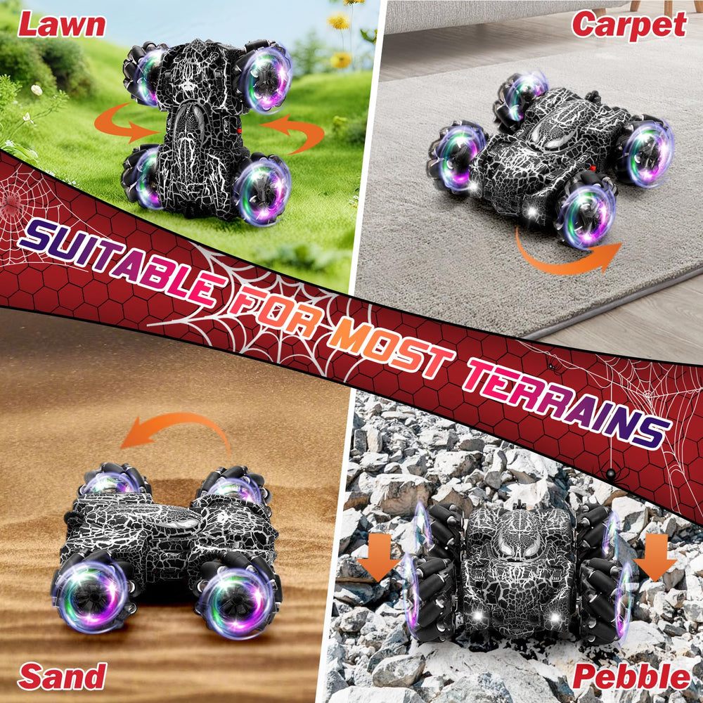 Punieayi RC car headlights illuminate the track for safer evening play.