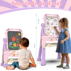 PUPPSITTY art easel shows 360-degree rotation for versatile drawing from any angle.