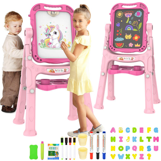 PUPPSITTY easel with double-sided magnetic board for painting at home