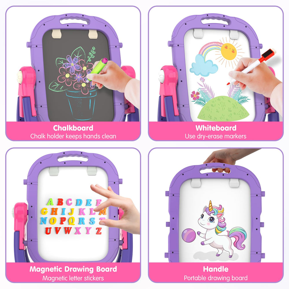 PUPPSITTY easel made of safe durable PP plastic and lightweight for travel
