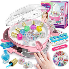 PUPPSITTY kids nail art set with pink dryer for quick, kid-friendly manicures.