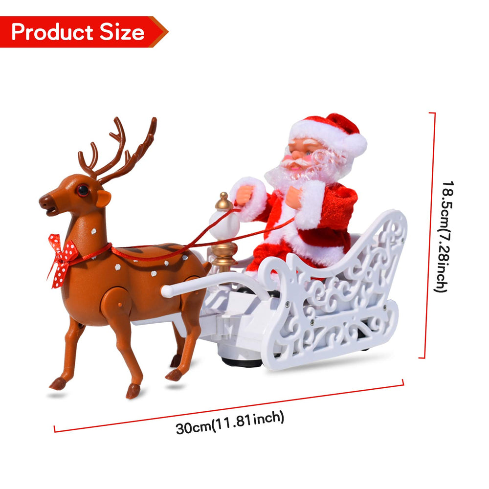 PUPPY GO Santa Elk Sled doll with lit sleigh for decorative glow.
