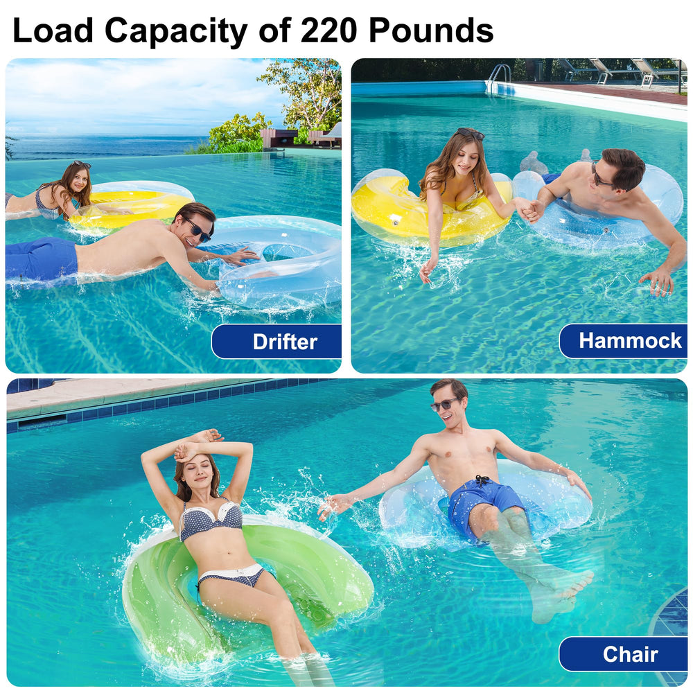 PuppyuWill 46x36 inflatable pool chair with a roomy seat for all body types