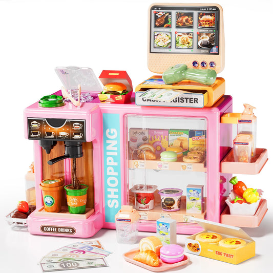 Pupu Pig 5-in-1 cash register with lights for pretend shopping