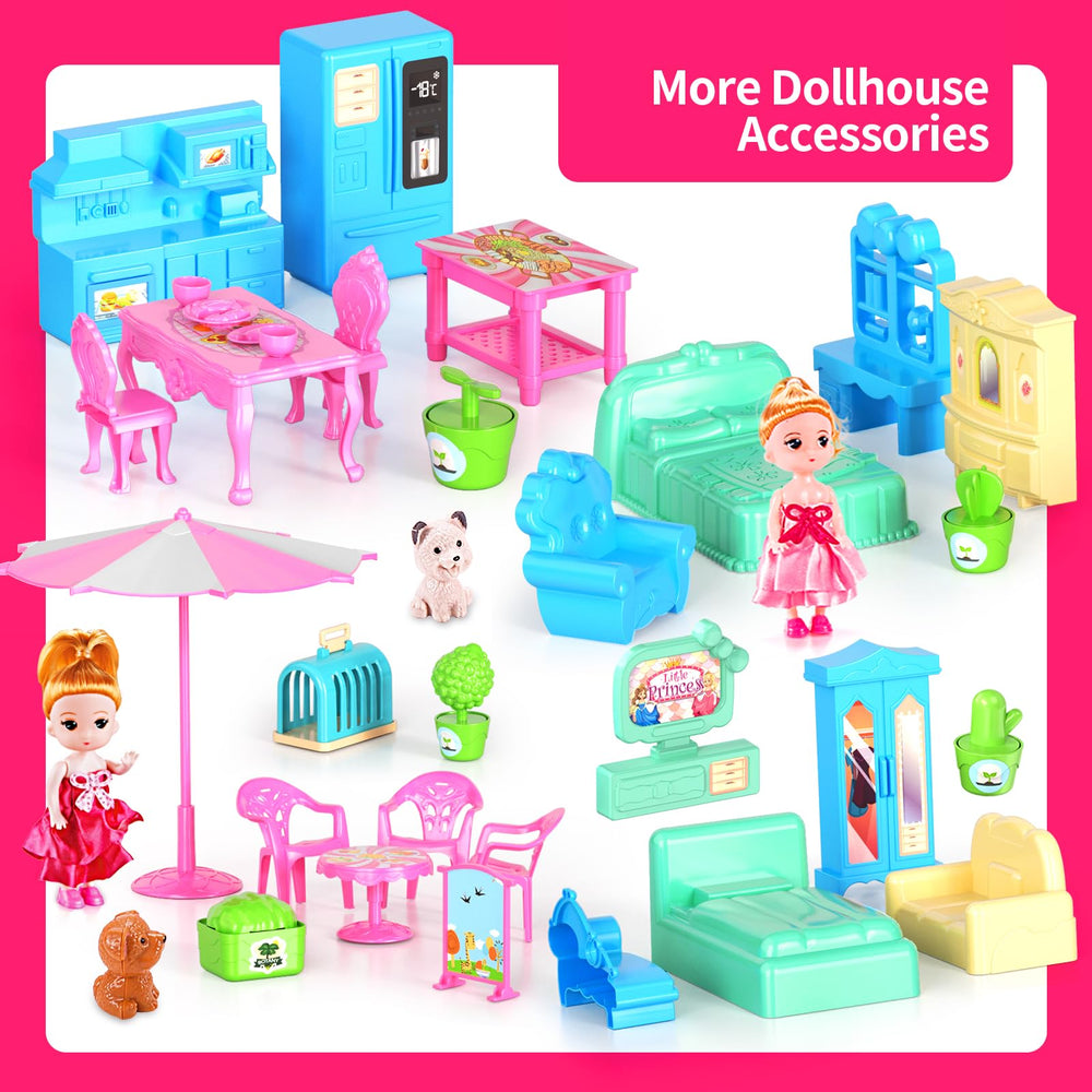 Pupu Pig dolls and puppies join adventures for role-play.