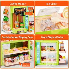 Pupu Pig food display cabinet for organized mini-store displays