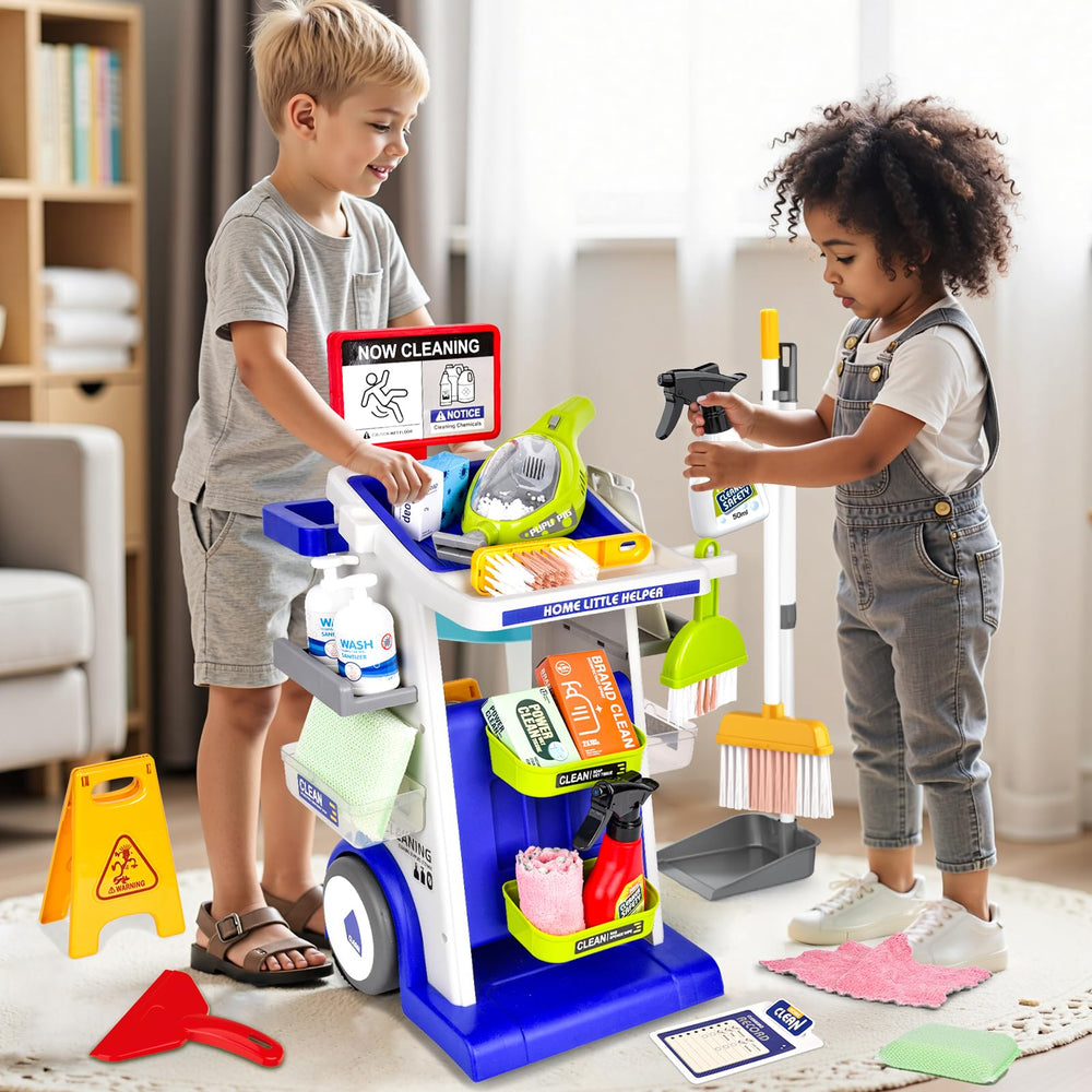 Pupu Pig Toddler Cleaning Tools Set including broom, dustpan, spray bottle and brushes for early chores.