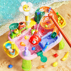 Pupu Pig water table with sunflower shower head enabling dynamic 360 degree water flow