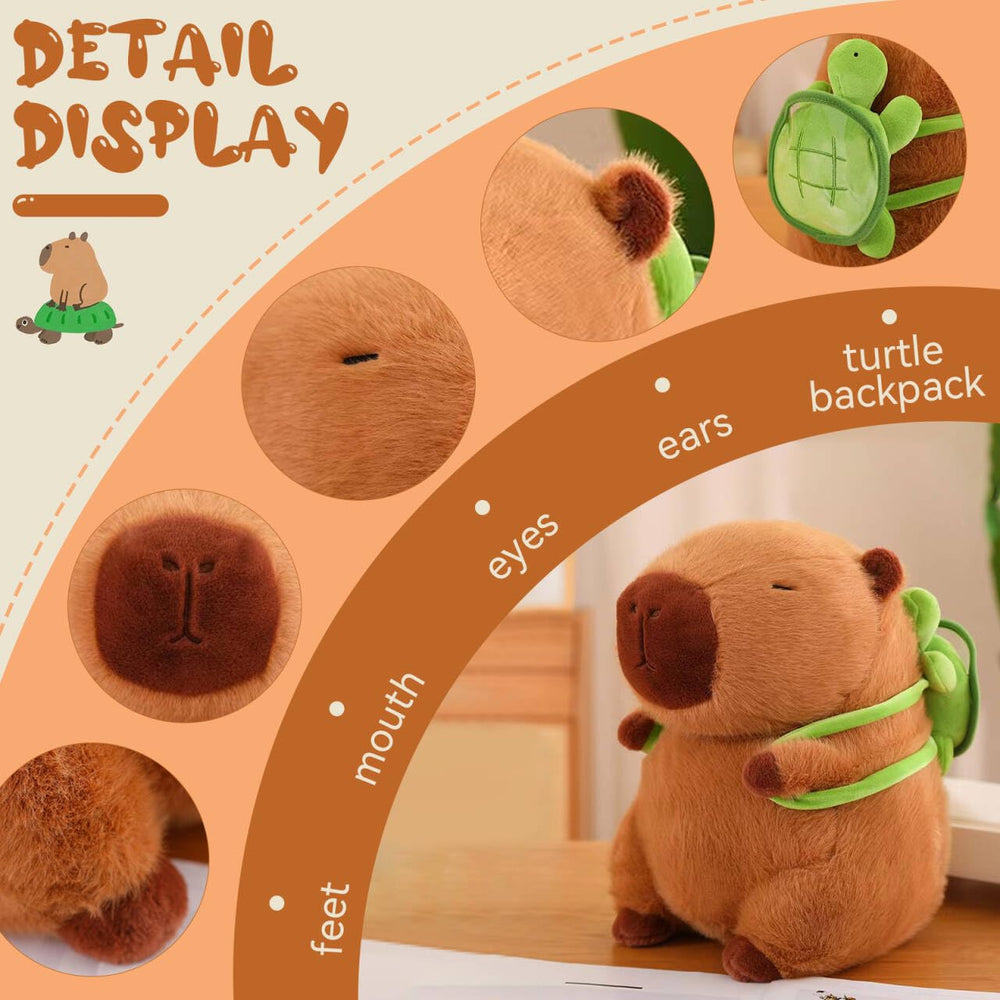 PUPUPANDA capybara plush face detail highlights soft fabric and cute eyes.