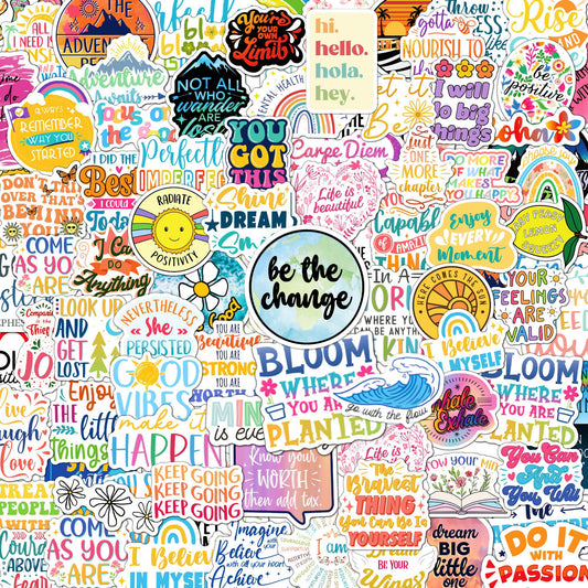 Puraesla affirmation stickers pack features holographic quotes to boost daily motivation on notebooks