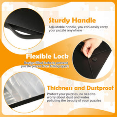 Purelax enhanced locking design with three binders and elastic band for secure transport.