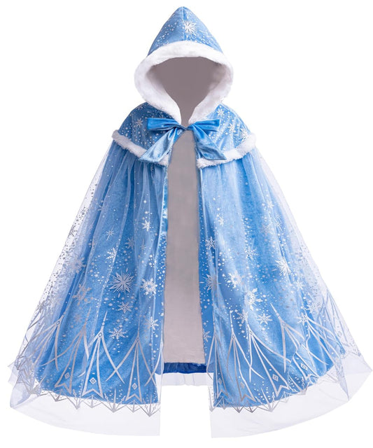 Purfeel girls princess cape Elsa hooded for cozy dress-up adventures