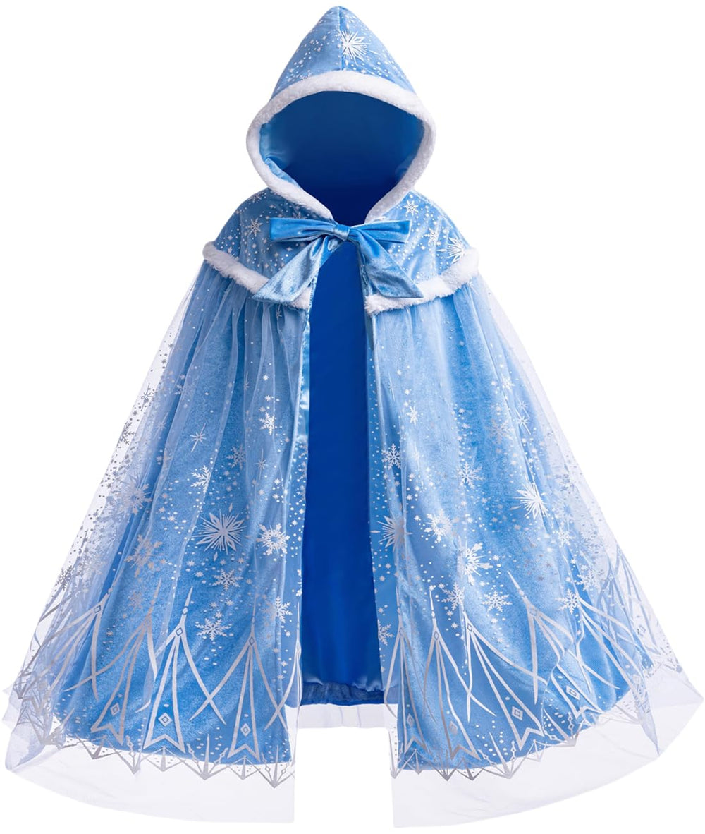 PURFEEL Girls Princess Velvet Cape with hood ideal for everyday dress-up adventures