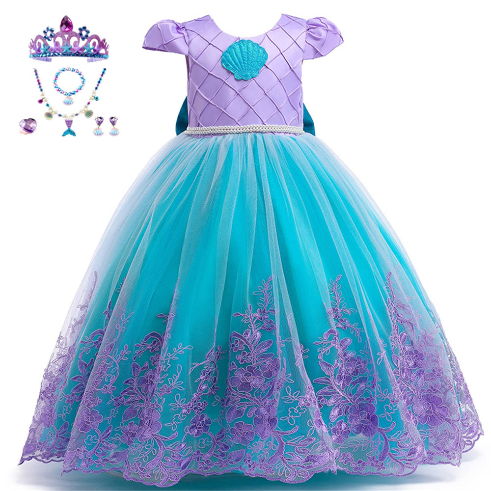 PURFEEL Mermaid Dress embroidery trim highlights delicate craftsmanship
