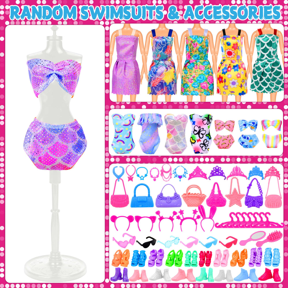 Purpercats 85-pack shoes and accessories for completing doll outfits