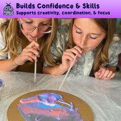 PURPLE LADYBUG collapsible silicone mixing cup for mess-free blending