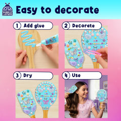 Purple Ladybug finished mirror shows kids' decorated results proudly