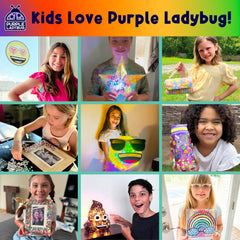 Kids enjoy a hands-on, screen-free art activity with PURPLE LADYBUG.
