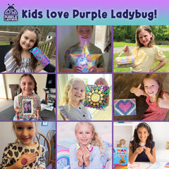 Purple Ladybug STEM mosaic activity supports planning and fine motor skills