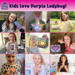 Purple Ladybug step by step instructions guide kids through each stage.