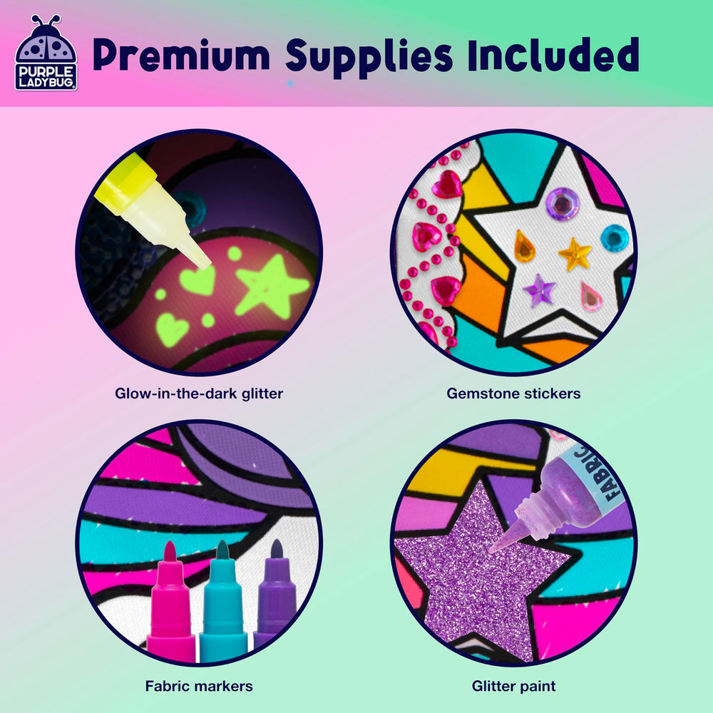 Purple Ladybug wipe-clean surface enabling quick cleanup after crafting