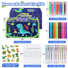 Purtarly Dinosaur Markers scented set adds fun fragrance to coloring sessions.