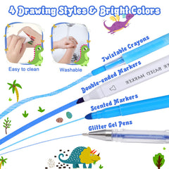Purtarly Dinosaur Markers twistable crayons provide smooth color variety.