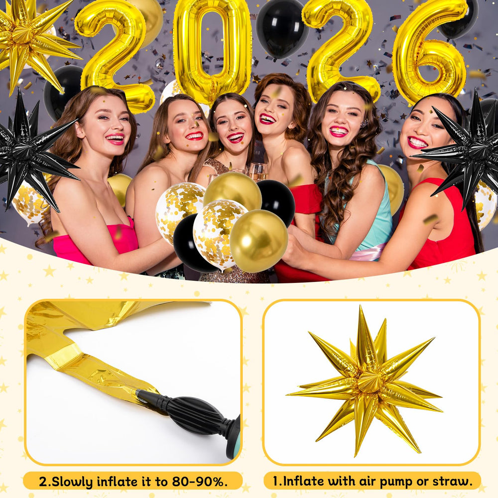 Purtarly explosion star foil balloons boost celebratory sparkle