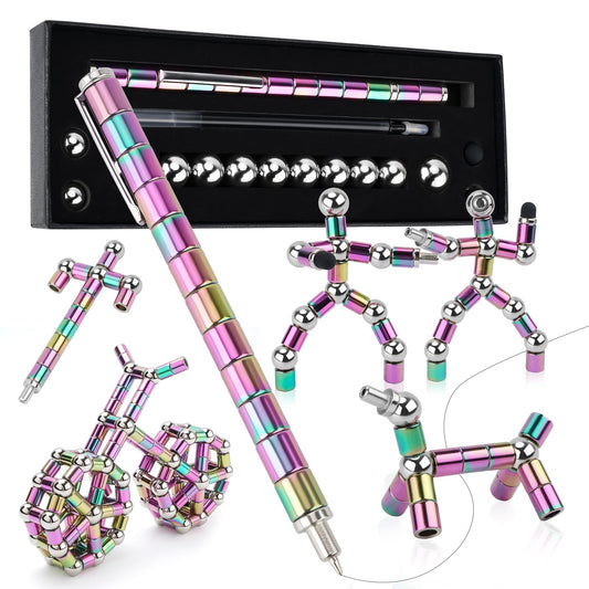 Puxmrko fidget pen packaging shows a complete, portable stress-relief kit for study breaks.