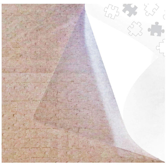 PUZZLE EZ preserve 5x1000-piece glue sheets close-up showing clear coverage and ease of use.