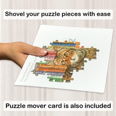 PUZZLE EZ mover card helps move puzzle pieces smoothly.