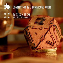 Puzzle Potato 3D wooden puzzle with tactile, brain-teasing design.