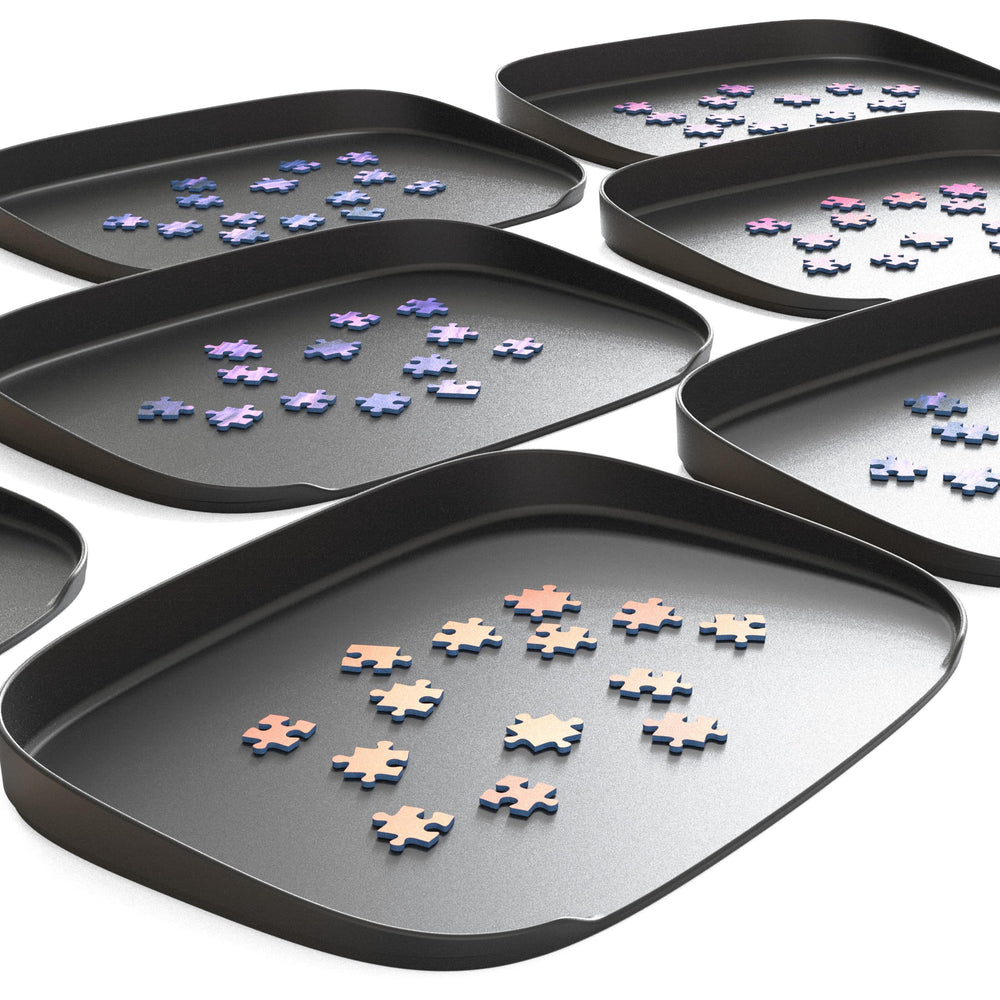 Puzzlup Puzzle Sorting Trays front view with open edge design for quick piece access.